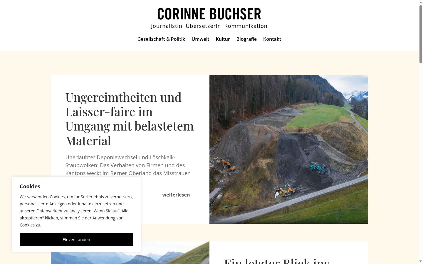 Screenshot des Einwilligungsbanners vor jeglicher Interaktion