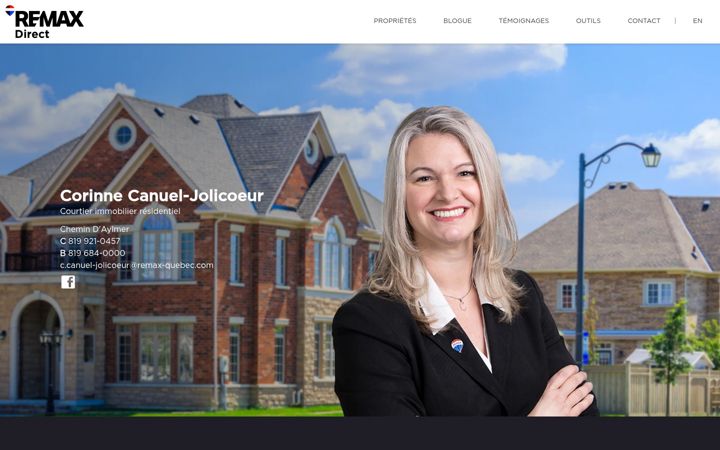 Screenshot of corinnecanueljolicoeur.ca