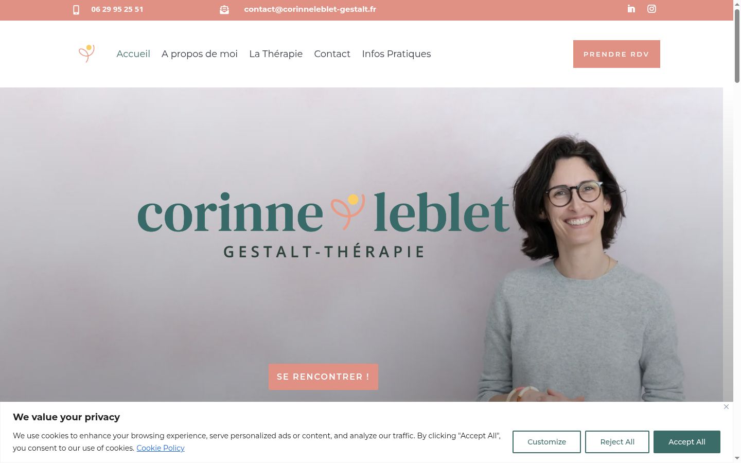 Screenshot of the consent banner shown before any interaction