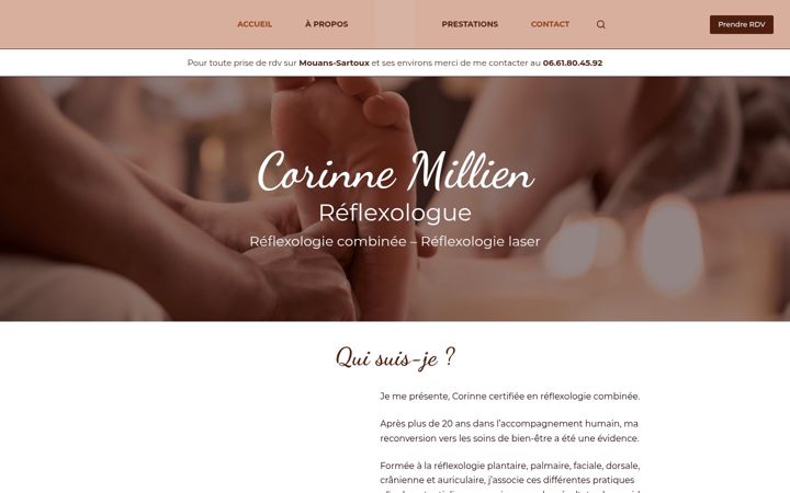 Screenshot of corinnemillienreflexologue.fr
