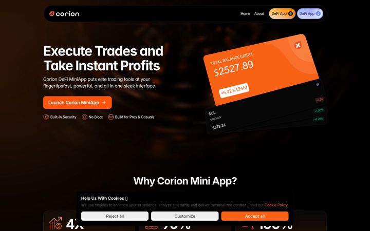 Zrzut ekranu corion.io