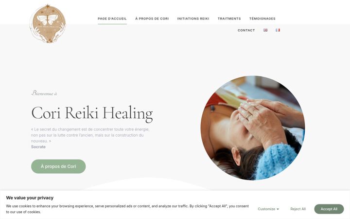 Screenshot of corireikihealing.com