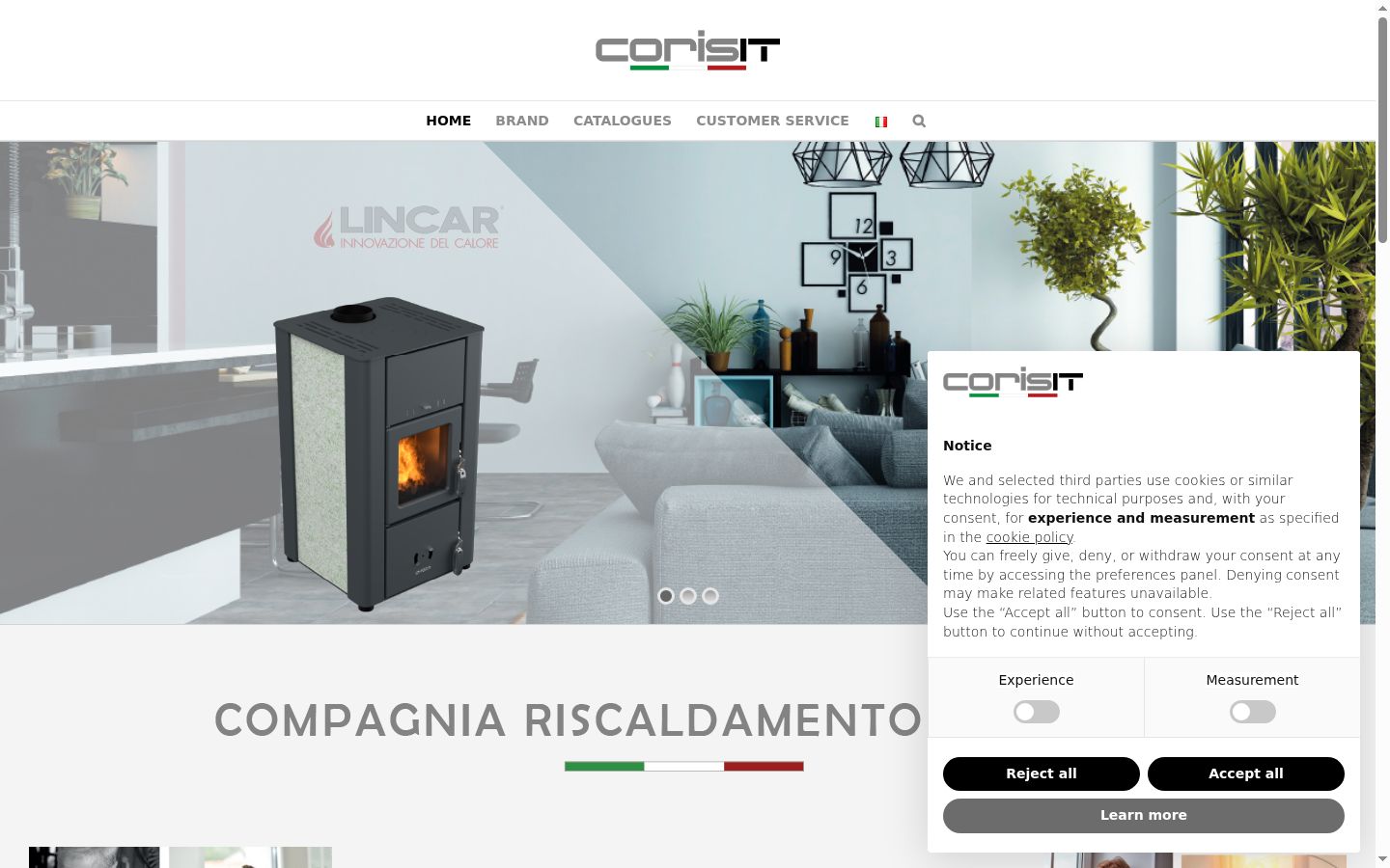 Screenshot of the consent banner shown before any interaction