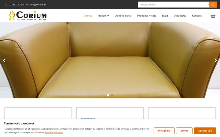 Screenshot di corium.si
