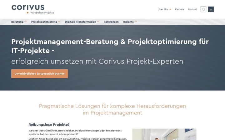Screenshot of corivus.de