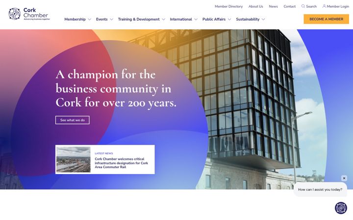 Screenshot ta' corkchamber.ie