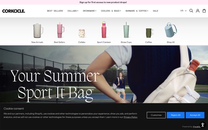Screenshot of corkcicle.com