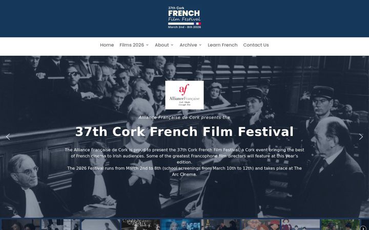 Screenshot of corkfrenchfilmfestival.com