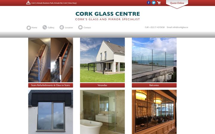 Screenshot ta' corkglass.ie