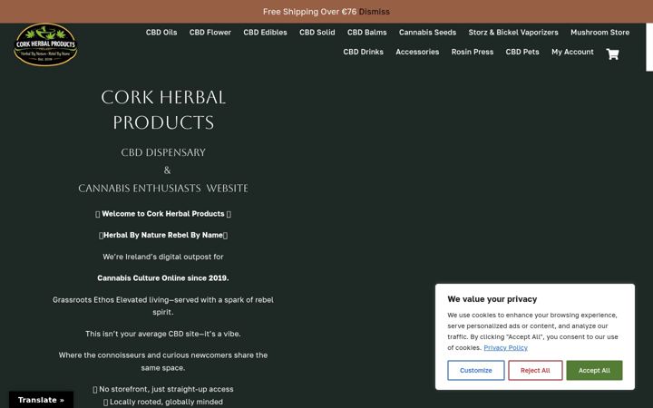 Screenshot of corkherbalproducts.com