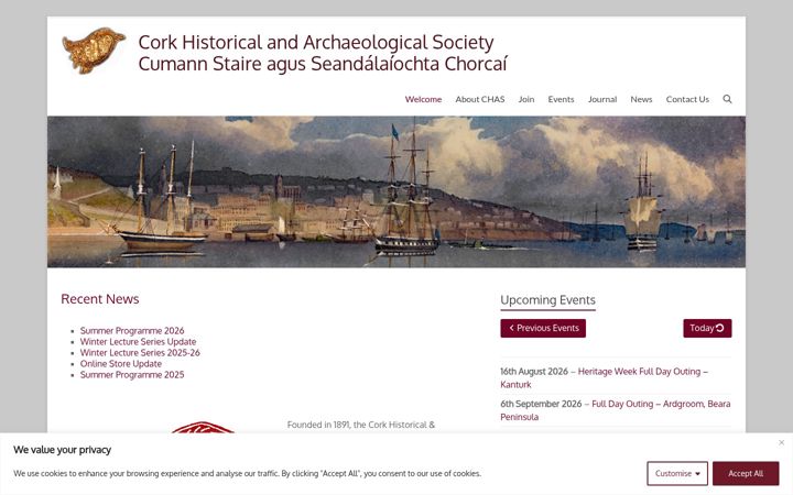Screenshot ta' corkhist.ie