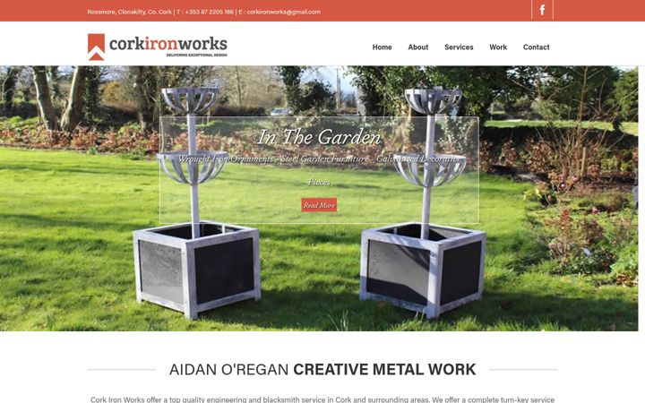 Screenshot ta' corkironworks.ie