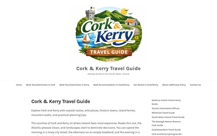 Screenshot ta' corkkerry.ie