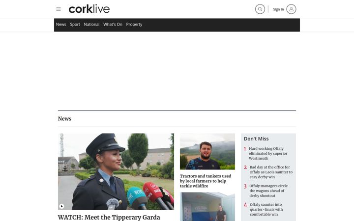 Screenshot of corklive.ie