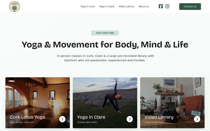 Screenshot of corklotusyoga.com