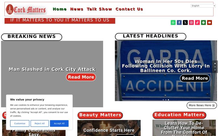 Screenshot of corkmatters.com