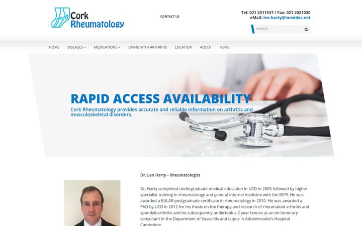 Screenshot of corkrheumatology.com