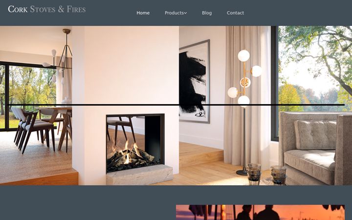 Screenshot of corkstoves.com