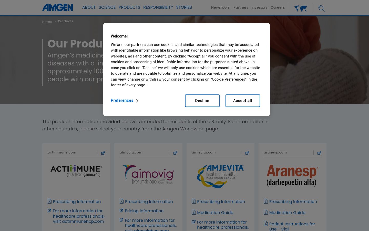 Captură de ecran a bannerului de consimțământ afișat înainte de orice interacțiune