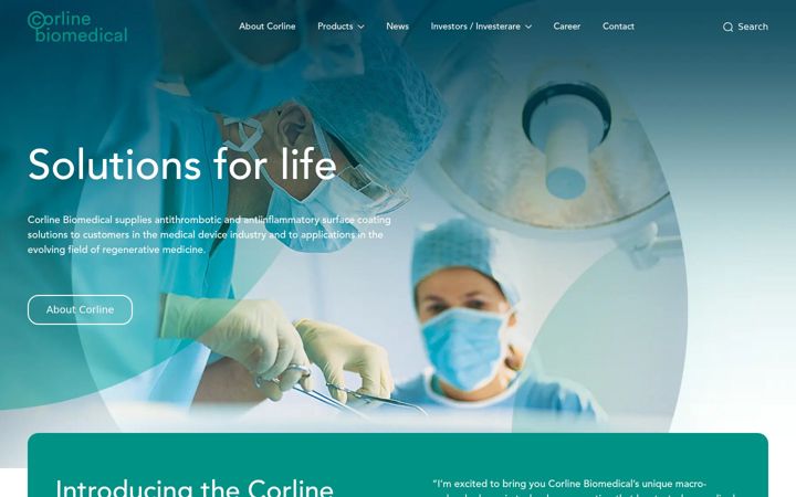 Screenshot of corline.se