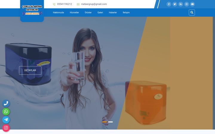 Screenshot of corlusuaritma.com.tr