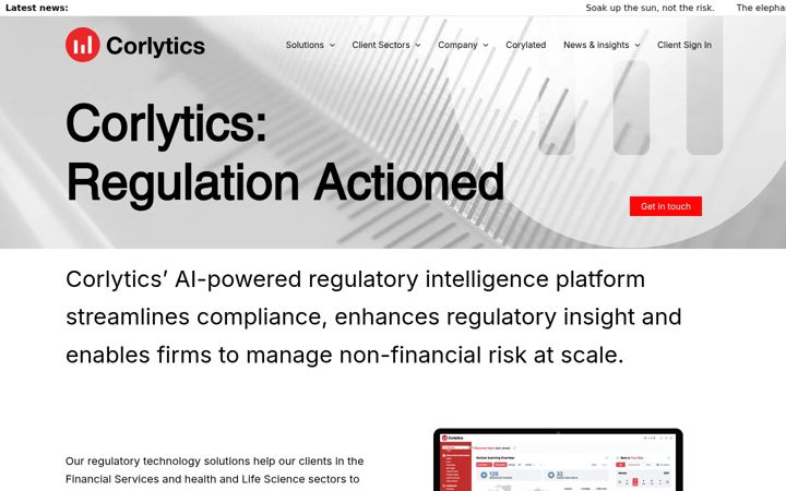Screenshot of corlytics.com