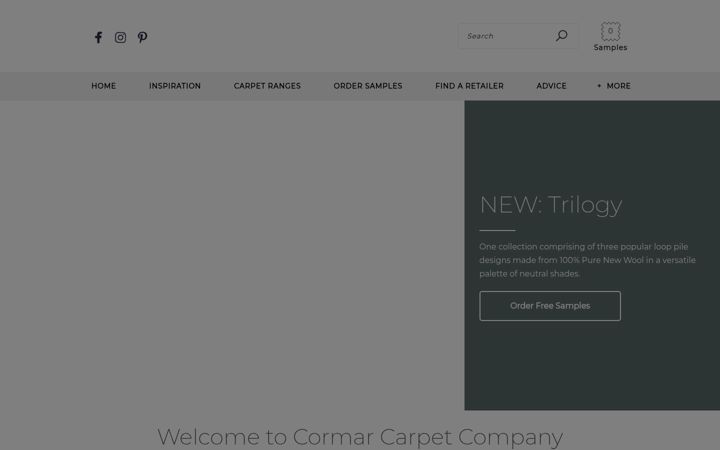 Screenshot of cormarcarpets.co.uk