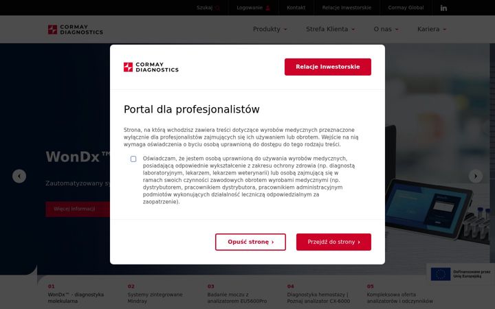 Snímek obrazovky cormay.pl