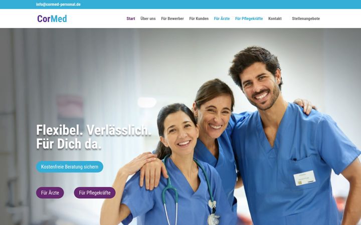 Ekrano kopija cormed-personal.de