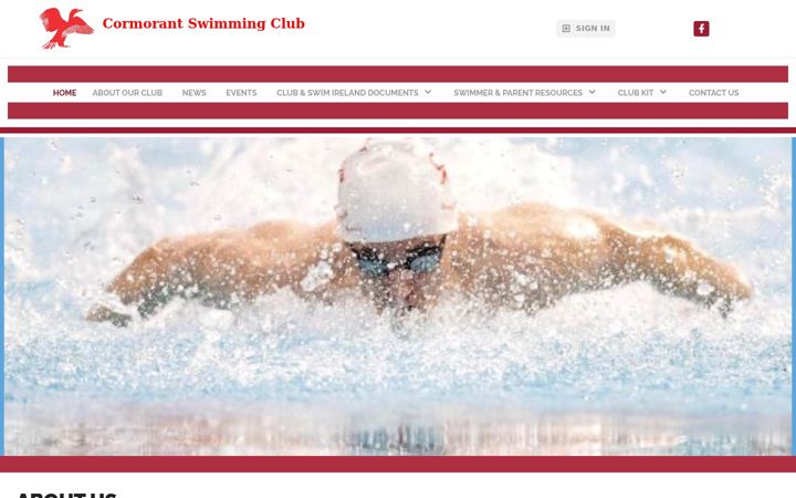 Screenshot ta' cormorantswimclub.ie