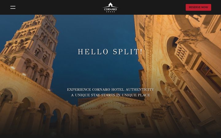 Screenshot of cornarohotel.com