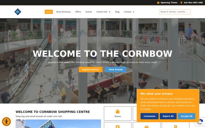 Screenshot of cornbow.co.uk