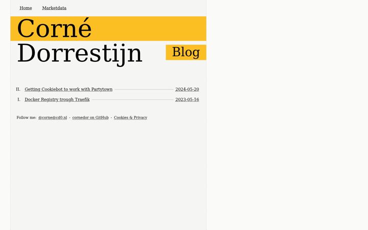 Screenshot of corne.info