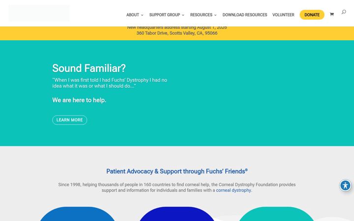 Ekraanipilt saidist cornealdystrophyfoundation.org