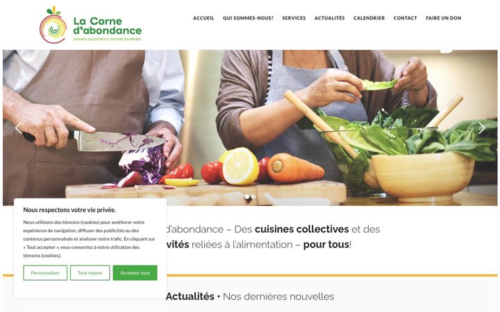 Screenshot of cornedabondance.com