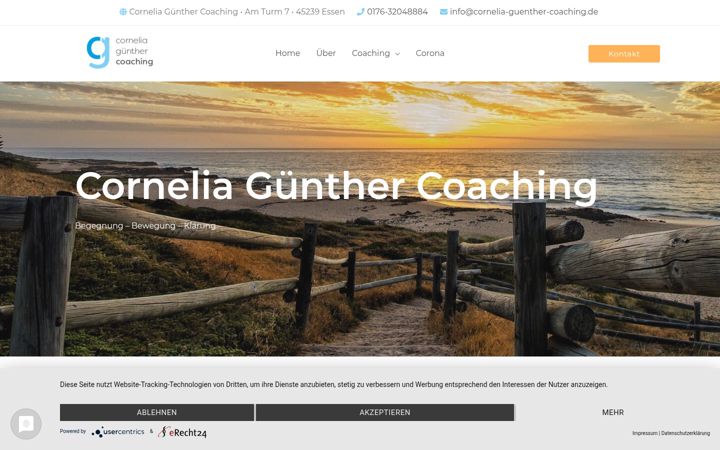 Screenshot of cornelia-guenther-coaching.de