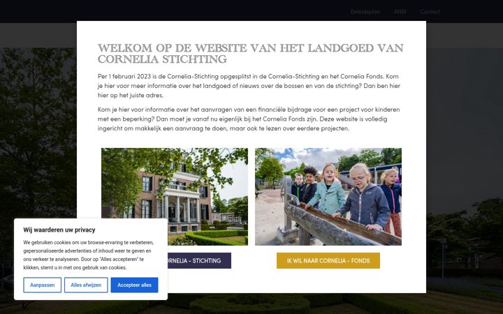 Skærmbillede af cornelia-stichting.nl