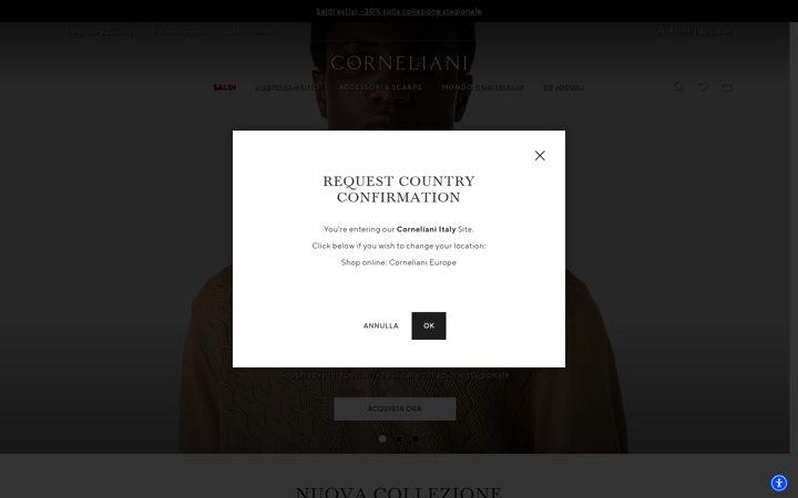 Capture d'écran de corneliani.com