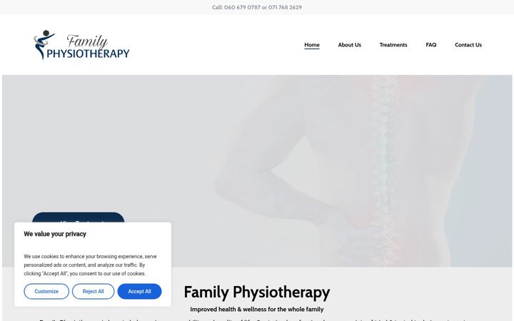 Screenshot of corneliaphysio.co.za