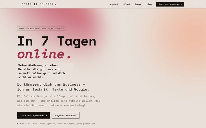 Screenshot of corneliascherer.com