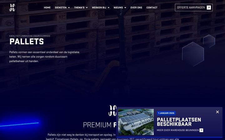 Screenshot of cornelissenpallets.nl