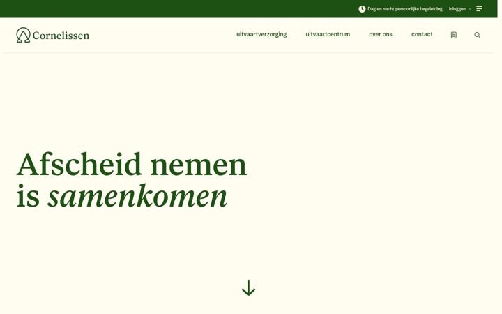 Screenshot of cornelissenuitvaart.nl