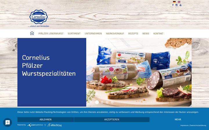 Screenshot of cornelius-wurstwaren.de