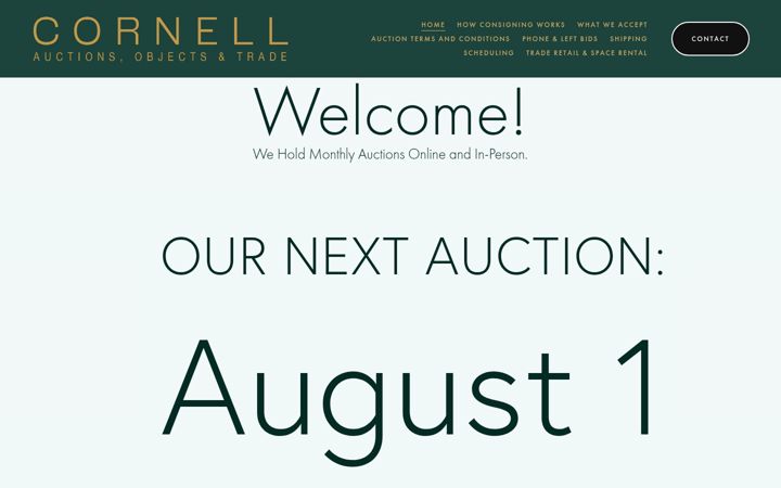 Screenshot of cornellauctions.com