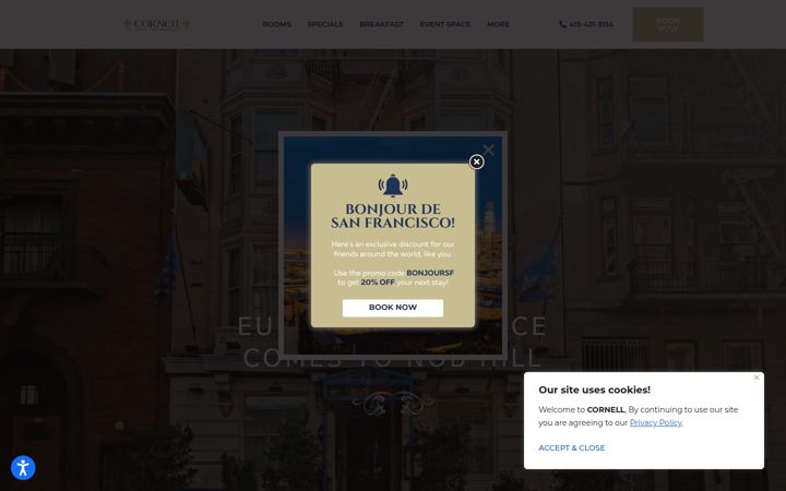 Screenshot of cornellhotel.com