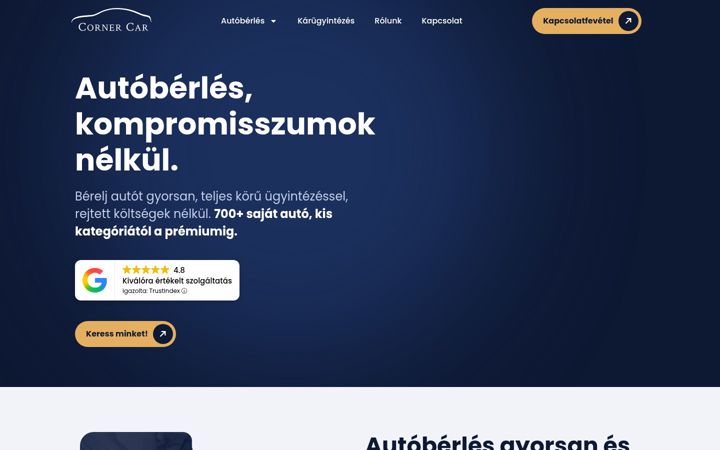 Screenshot of cornercar.hu
