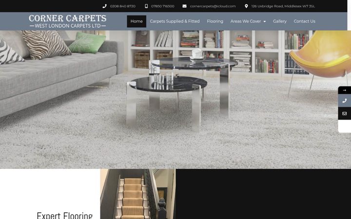 Screenshot of cornercarpets-london.co.uk
