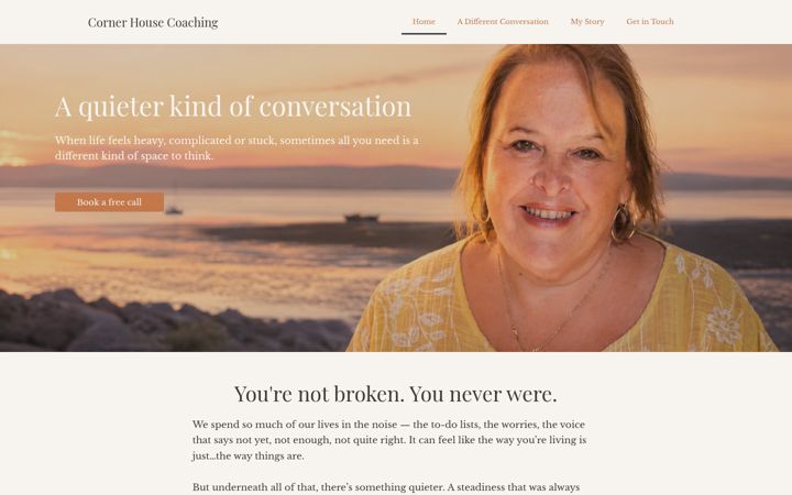 Screenshot of cornerhousecoaching.co.uk