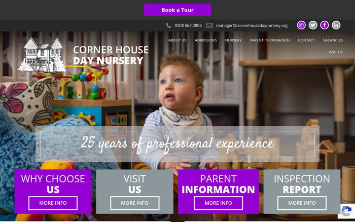 Screenshot of cornerhousedaynursery.org