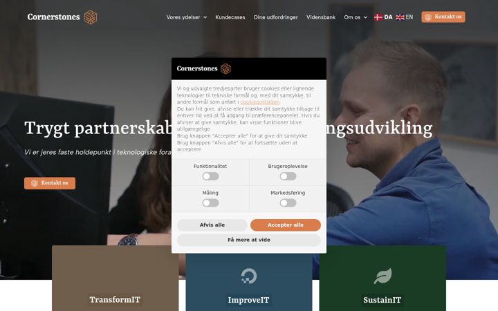 Screenshot of cornerkick.dk